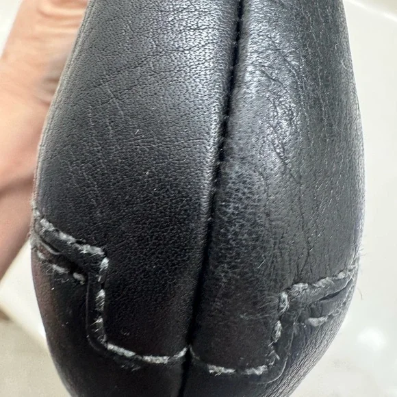 Coach Black Leather Shoulder Bag with Gold Accents - Picture 13 of 15